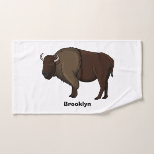 Conjunto De Toalhas Feliz ilustração de búfalo bisonte americano