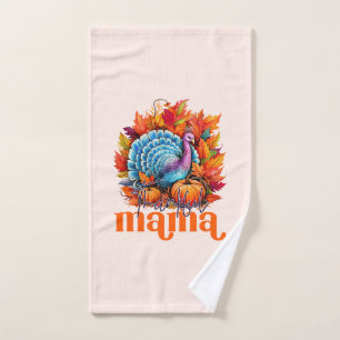 Conjunto De Toalhas Feliz Mama Turquia e Autumn Leaves Foliage