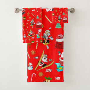 Conjunto De Toalhas Feliz Natal Belo Velho Natal 25 de dezembro Natal