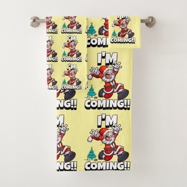 Conjunto De Toalhas Feliz Natal Humoroso do Papai Noel (Insitu)