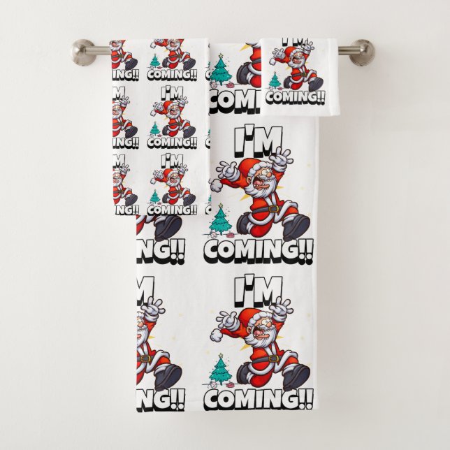 Conjunto De Toalhas Feliz Natal Humoroso do Papai Noel (Insitu)