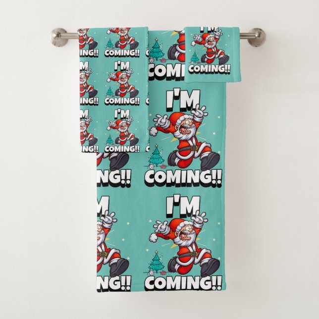 Conjunto De Toalhas Feliz Natal Humoroso do Papai Noel (Insitu)