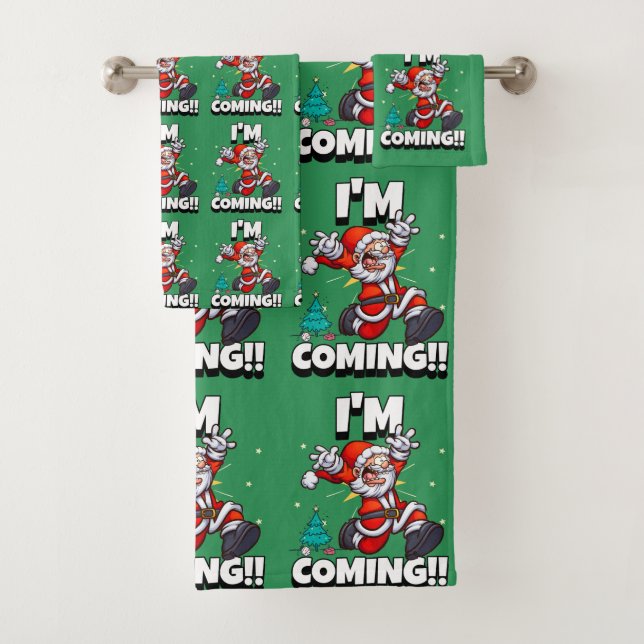 Conjunto De Toalhas Feliz Natal Humoroso do Papai Noel (Insitu)