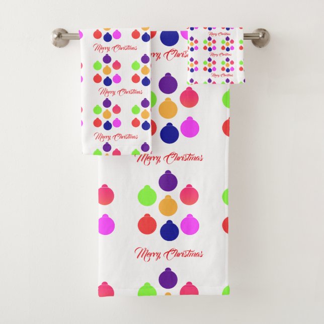 Conjunto De Toalhas Feliz Natal Ornaments (Insitu)