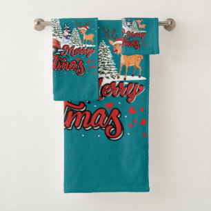 Conjunto De Toalhas Feliz Natal Papais noeis Vermelhos Presentes de Ca