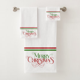 Conjunto De Toalhas Feliz Natal Retro Typografia Bath