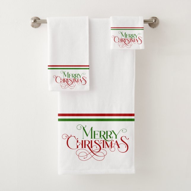Conjunto De Toalhas Feliz Natal Retro Typografia Bath (Insitu)