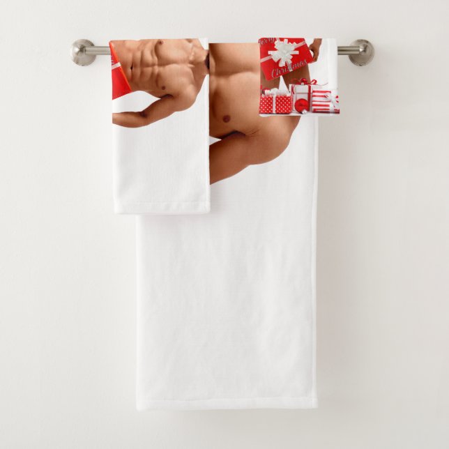 Conjunto De Toalhas Feliz Natal SlipperyJoe presente vermelho branco p (Insitu)
