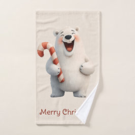 Conjunto De Toalhas Feliz Natal Urso Polar Fofo Design