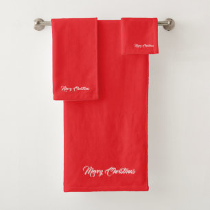 Conjunto De Toalhas Feliz Natal Vermelho