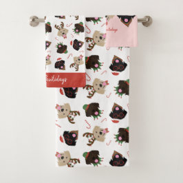 Conjunto De Toalhas Feliz Pawlidays Labrador Retriever Cães