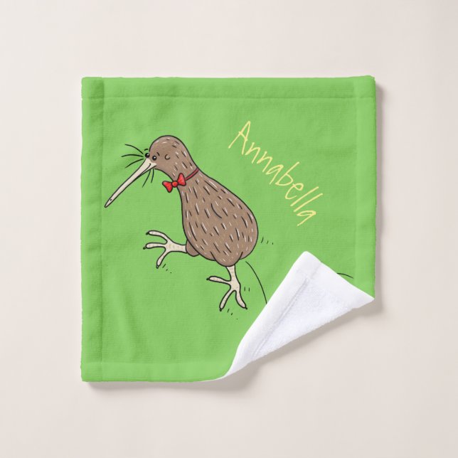 Conjunto De Toalhas Feliz salto em kiwi com design de desenho de arco (Pano de lavar)