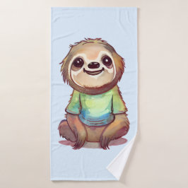 Conjunto De Toalhas Feliz Sloth Vestindo uma saia-cúpula