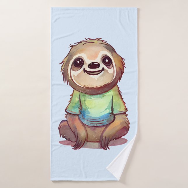 Conjunto De Toalhas Feliz Sloth Vestindo uma saia-cúpula (Toalha de Banho)