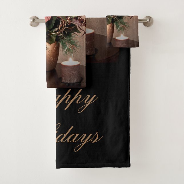 Conjunto De Toalhas Felizes feriados em bronze (Insitu)