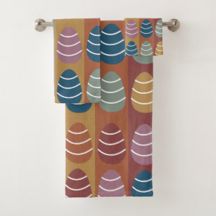 Conjunto De Toalhas Felz pascoa Padrão de Gama de Ovos de Páscoa Color