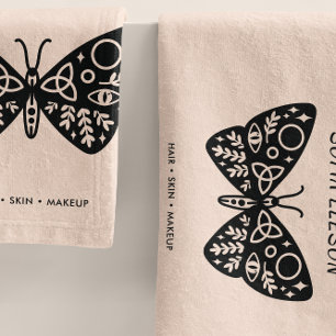Conjunto De Toalhas Feminina Blush Black Butterfly Salon Spa