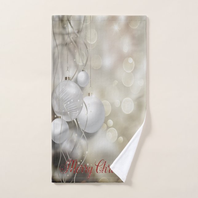 Conjunto De Toalhas Feriado de Natal,Bolas de Natal Chic (Toalha de mão)