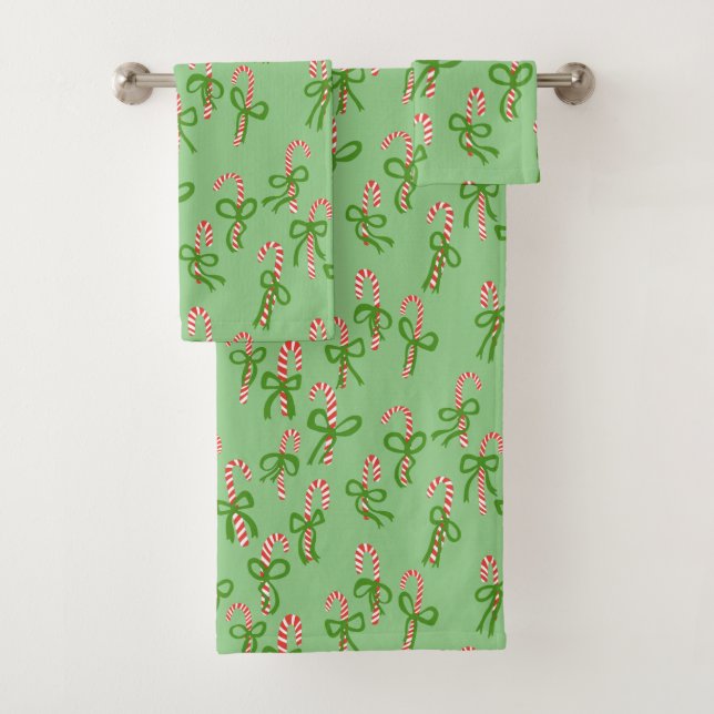 Conjunto De Toalhas Feriado de Natal doce Candy Canes (Insitu)