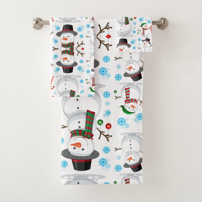 Conjunto De Toalhas Feriado de Natal Snowman (Insitu)