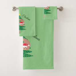 Conjunto De Toalhas Feriado de Natal Verde-claro