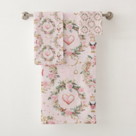 Conjunto De Toalhas Feriado - Feliz rosa - Feriado - Fia Personalizada