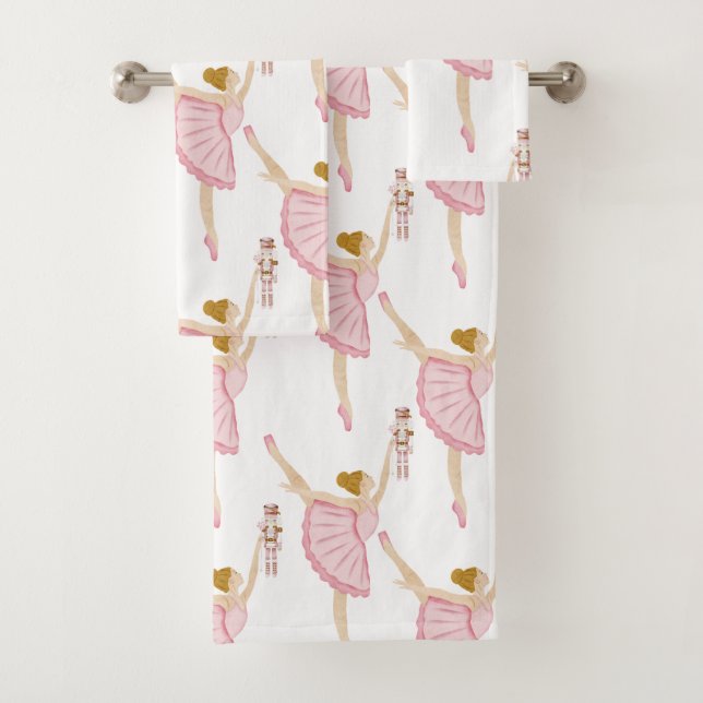 Conjunto De Toalhas Feriados de inverno cor-de-rosa crianças bailarina (Insitu)