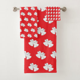 Conjunto De Toalhas Feriados Repetem o Casamento de Natal Vermelho