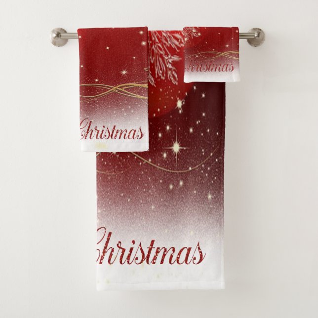 Conjunto De Toalhas Férias de Natal - Bolas de Natal Vermelhas (Insitu)