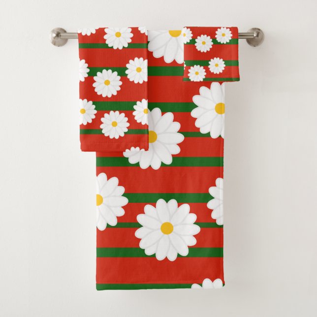 Conjunto De Toalhas Férias de Natal Feliz, Vermelho-margarida (Insitu)
