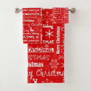 Conjunto De Toalhas Férias de Natal, padrão de Natal, inverno