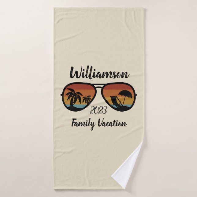 Conjunto De Toalhas Férias familiares personalizadas (Toalha de Banho)