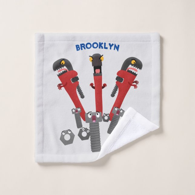 Conjunto De Toalhas Ferramentas engraçadas de monstro de wrench (Pano de lavar)