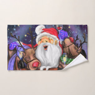 Conjunto De Toalhas Festa de Natal Engraçada para Papais noeis e Rebe