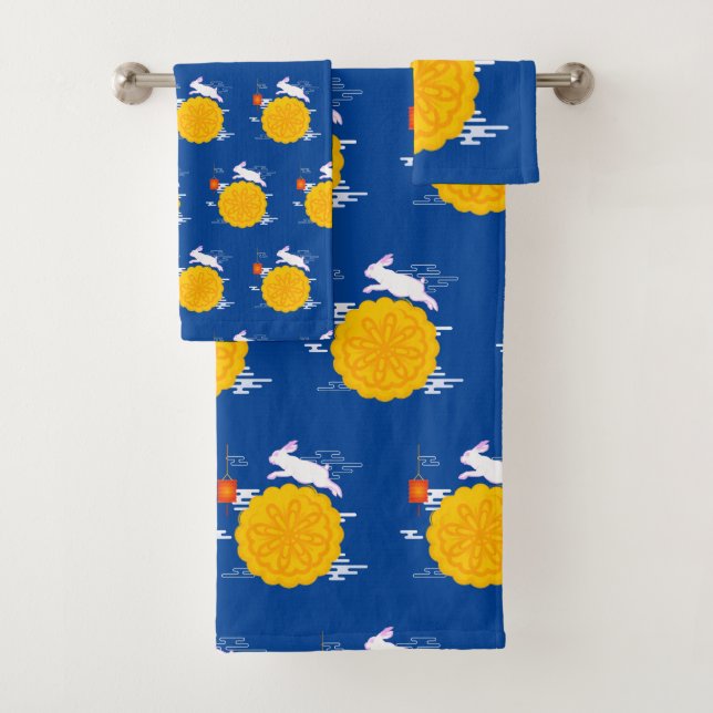 Conjunto De Toalhas Festa de outono de médio Coelho da Lua Saltando (Insitu)