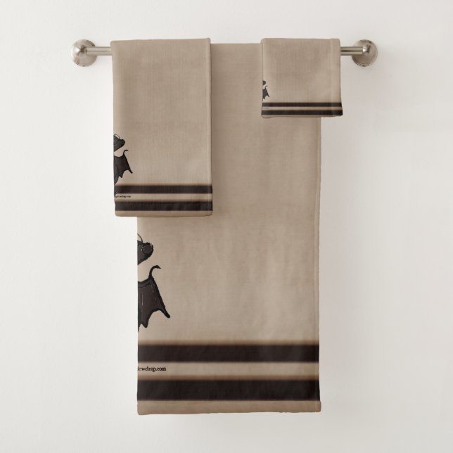 Conjunto De Toalhas figdewdrops Blinky the Bat bath towel set (Insitu)