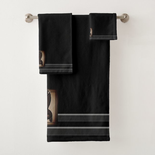 Conjunto De Toalhas figdewdrops Blinky the Bat Black Bath Towel Set  (Insitu)
