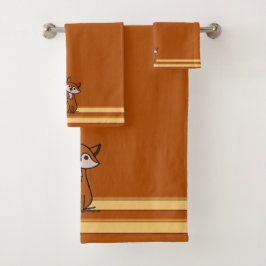 Conjunto De Toalhas figdewdrops Fig the fox Orange Bath Towel Set 