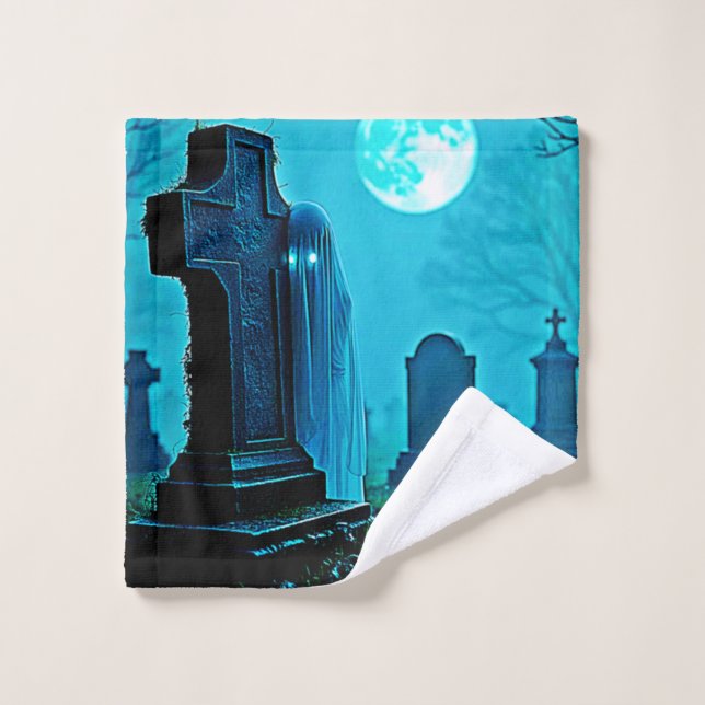 Conjunto De Toalhas Figura fantasma em um Design cemitério (Pano de lavar)