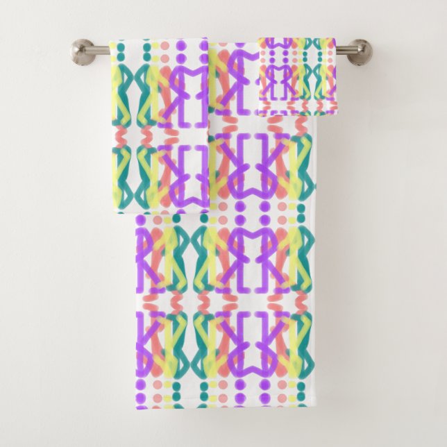 Conjunto De Toalhas Figuras de Arco-Íris Entrelaçadas (Insitu)