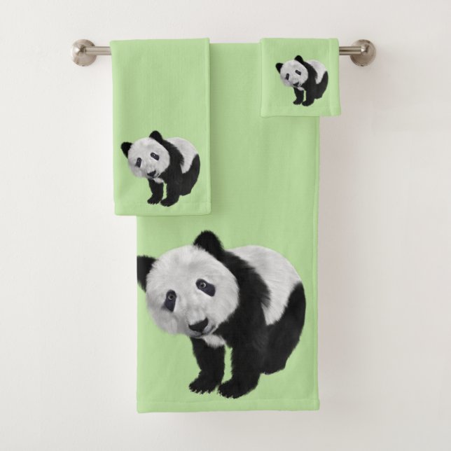 Conjunto De Toalhas Filhote de Panda Verde (Insitu)