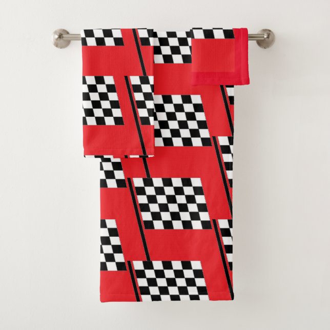 Conjunto De Toalhas Finalizar sinalizador em vermelho (Insitu)