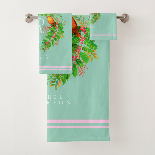 Conjunto De Toalhas Fio Natal Monograma Leve Teto (Insitu)