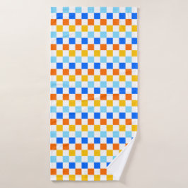 Conjunto De Toalhas Fire and ice checkerboard pattern