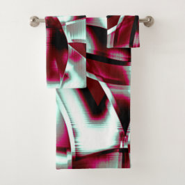 Conjunto De Toalhas Fita curvada sobreposta em vinho a cromado