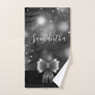 Conjunto De Toalhas Fita Preta e Branca