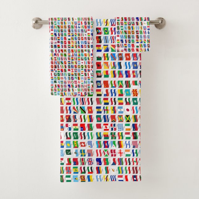 Conjunto De Toalhas Flags of the World Travel Design (Insitu)