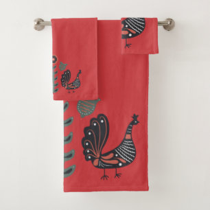 Conjunto De Toalhas Flame Red e Scandinávia