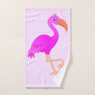 Conjunto De Toalhas Flamingo Bonito - Feliz