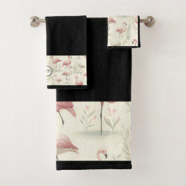 Conjunto De Toalhas Flamingo Chique (personalizável)